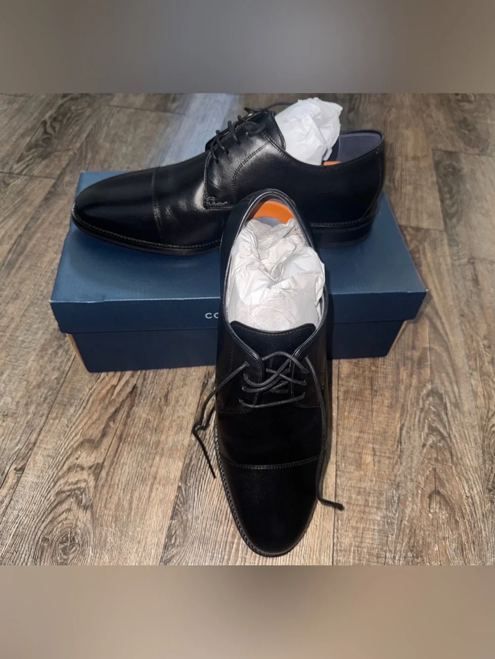NEW wBox-COLE HAAN Black Lenox Hill Cap Oxford 10